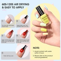 Nailshion Quick Air Dry Nail Polish Set, 16 Colors 10ML Macaron Nail Polish with Clear Base Top Coat and 35Pcs Remover Pads Spring Summer Regular Nail Lacquer Gift for Women Girls