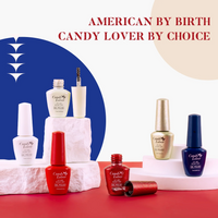 Candy Lover Gel Nail Polish Set, 6 Colors Gel Polish, Red White Blue Gloden Sparkle Glitter Gel Nail Colors, UV Nail Polish