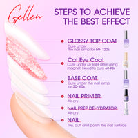 Gellen Neon Cat Eye Gel Nail Polish Set, 6Colors Purple Pink Green Blue Orange Shimmer Holographic Magnetic, 10ML UV Gel Polish Kit at Home