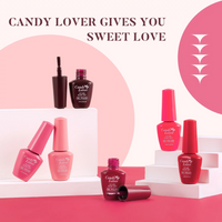Candy Lover Gel Nail Polish Set, Dark Neon Pink Peach Color Gel Polish, Soak Off Nail Polish Home Salon Nail Art Manicure Gift Set for Women