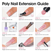 Gellen Poly Gel Nail Extension Gel, 60g Pink Nude Builder Nail Gel Long Lasting Trendy Nail Art Design for Salon Manicure Beginner Easy DIY