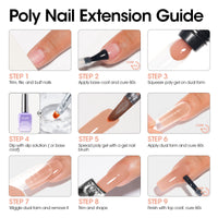 Gellen Poly Gel Nail Extension Gel, 60g Natural Nude Builder Nail Gel Long Lasting Trendy Nail Art Design for Salon Manicure Beginner Easy DIY