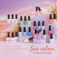 Candy Lover Gel Nail Polish Kit, 22 Colors Gel Polish with Top Coat Base Coat Matte Coat, UV Gel Nail Polish Set for Girls Women Holiday Gift