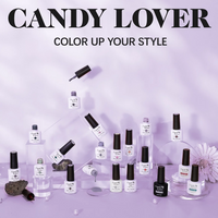 Candy Lover Gel Nail Polish Kit with Top Base Coats Matte Coat, Natural Quick Dry Long-Lasting Gel Nails, 16 Colors Modern Cool Collection Gel Nail Polish Set Gift