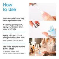 Gellen 15ml Nail Strengthener, Air Dry Clear Finish Nail Growth Strengthener for Thin Weak and Damaged Nails Repair Solution with Protein Keratin Calcium Nourish Nail Care Treatment, Ocean Scented