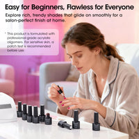 Gellen 24Pcs Gel Nail Polish Set, 20Colors Classic Vibrant Gel Polish with Base Coat & Glossy Matte Cateye Top Coat, HEMA TMPTA TPO 3-Free Red Pink Green White UV Cured Soak off Nail Kit for Women