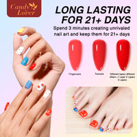 Candy Lover Gel Nail Polish Kit, 12 Colors Rainbow Collection Nail Gel Kit with Greeting Card & 72W UV Nail Lamp, Salon Quality Long-lasting Gel Polish Set, Gift for Girl Women DIY Manicure