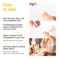 Gellen 15ml Nail Strengthener, Air Dry Clear Finish Nail Growth Strengthener for Thin Weak and Damaged Nails Repair Solution with Protein Keratin Calcium Nourish Nail Care Treatment, Ginger Scented