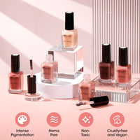 Gellen Nail Polish, Quick Air Dry 6 Colors Nail Lacquer Set Classic Jelly Nude Brown Nail Polish Set for Nail Manicure DIY Art Home, No UV Light Needed, 0.33 Fl.oz