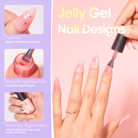 Gellen Gel Nail Polish Starter Kit with UV Lamp, 10 Colors Jelly Macaron Gel Polish with 36W Nail Lamp Top & Base Coat Nail Tools Manicure Set & Storage Box, All-In-One Gel Nail Polish Kit