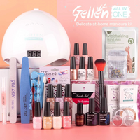 Gellen 12 Colors Wine Red Browns Gel Nail Polish Starter Kit - with 72W UV/LED Nail Lamp & Base Top Coat Gel Polish Kit