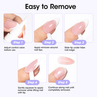 Gellen Lamp-Free Semi Solid Nail Glue for Press on Nails, Soak off Gel Nail Glue Remover for False Acrylic Nails, Super Strong Gel Glue Quick Removal Kit