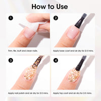 Gellen Nail Polish, Quick Dry 3 Colors Glitter White Sliver Gold Nail Polish Set Xmas Halloween Nail Lacquer Set, Gift for Women Home Nail Art, No UV Light Needed, 0.33 Fl.oz