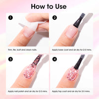 Gellen Nail Polish, Quick Dry 3 Colors Glitter Sliver Pink Green Nail Polish Set Xmas Halloween Nail Lacquer Set, Gift for Women Home Nail Art, No UV Light Needed, 0.33 Fl.oz