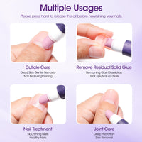 Gellen 4-in-1 Cuticle Pusher Pen with Micro-Dosin Oil, Ceramic Nail Pusher Oil Pen for Hangnails & Dry Nails, Nail Care Pen for Repair & Nourish Nails, Cuticle Remover & Cuticle Oil in a Pen