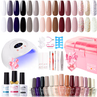 Candy Lover Gel Nail Polish Kit with LED UV Lamp 72W Nail Dryer, 15 Colors Natural Quick Dry Longer-lasting Gel Polish Starter Kit, UV Nail Polish Sets Gift Nail Polish Kit for Girl Women Fall Winter
