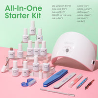 Gellen Gel Nail Polish Starter Kit with 36W UV Light, 10 Colors Summer Jelly Color Gel Polish Kit, All-In-One Manicure Gift Set with Gel Nail Base Top Coat & Nail Dryer, Nail Art Tools for Salon DIY