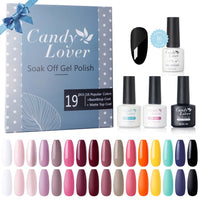 Candy Lover Gel Nail Polish Set with Top and Base Coat & Matte Coat, 16 Colors Natural Quick Dry Long-Lasting Gel Polish, Soak off UV Spring Summer Gel Nail Polish Gift for Girls Women for Home Salon