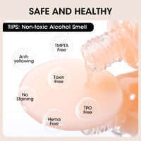 Gellen Clear Nude Tint Base Coat Nail Polish, Nail Ridge Filler & Nail Strengthener for Weak Nails, Sheer Nail Repair Polish with Shea Butter, Vitamin E & Protein, HEMA TPO Free