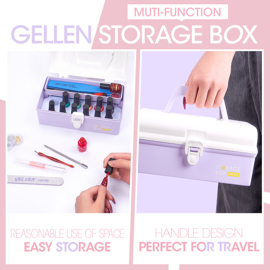 Gellen Gel Nail Polish Starter Kit with UV Lamp, 10 Colors Nudes Pink Peach Gel Polish with 36W Nail Lamp Top & Base Coat Nail Tools Manicure Set & Storage Box, All-In-One Gel Nail Polish Kit