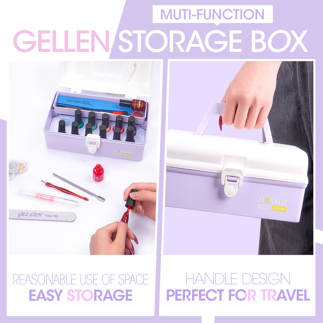 Gellen Gel Nail Polish Starter Kit with UV Lamp, 10 Colors Jelly Macaron Gel Polish with 36W Nail Lamp Top & Base Coat Nail Tools Manicure Set & Storage Box, All-In-One Gel Nail Polish Kit