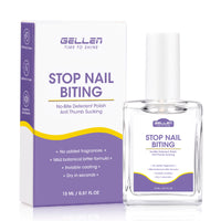 Gellen Nail Biting Treatment for Kids & Adults, Anti Nail Biting Polish with Bitter Taste, Thumb Sucking Deterrent & Nail Repair Treatment, Clear Nail Strengthener 15ML