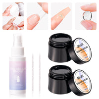 Gellen Nail Glue Gel for Fake Nails Tips, 2Pcs 15g Solid Gel Nail Glue for Press ons Nails with 60ml Nail Glue Remover Set