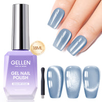 Gellen 18ML Cat Eye Gel Nail Polish, Pale Vine Color Gel Polish with Magnet Stick, Glitter Reflective Magnetic UV Gel Nail Polish for Nail Art Salon