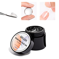 Gellen 15g Solid Nail Glue Gel for Fake Nails, Strong Solid Glue for Salon Nail Art UV/LED Cure Nail Prep Perfect for Solid Gel Press-on Nails