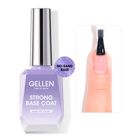 Gellen Gel Base Coat, 18ML Gel Polish Base Coat Soak Off UV Light Cured, Upgraded Strong Base Coat Gel Nail Polish, Gel Nail Base Coat Gel Polish for Salon Nail Art Home Manicure