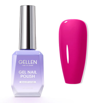 Gellen Gel Nail Polish, 18ml Dark Pink Nail Polish Soak Off UV LED Nail Gel Polish Nail Art Manicure Salon at Home DIY Gel, Christmas Gifts for Women Girls