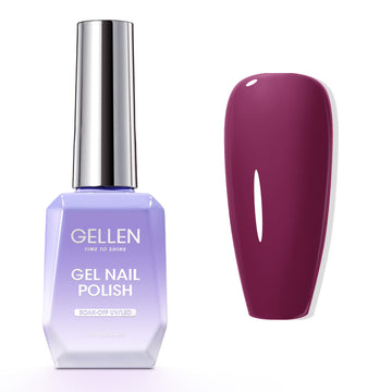 Gellen Gel Nail Polish, 18ml Dark Red Purple Nail Polish Soak Off UV LED Nail Gel Polish Nail Art Manicure Salon at Home DIY Gel, Christmas Gifts for Women Girls