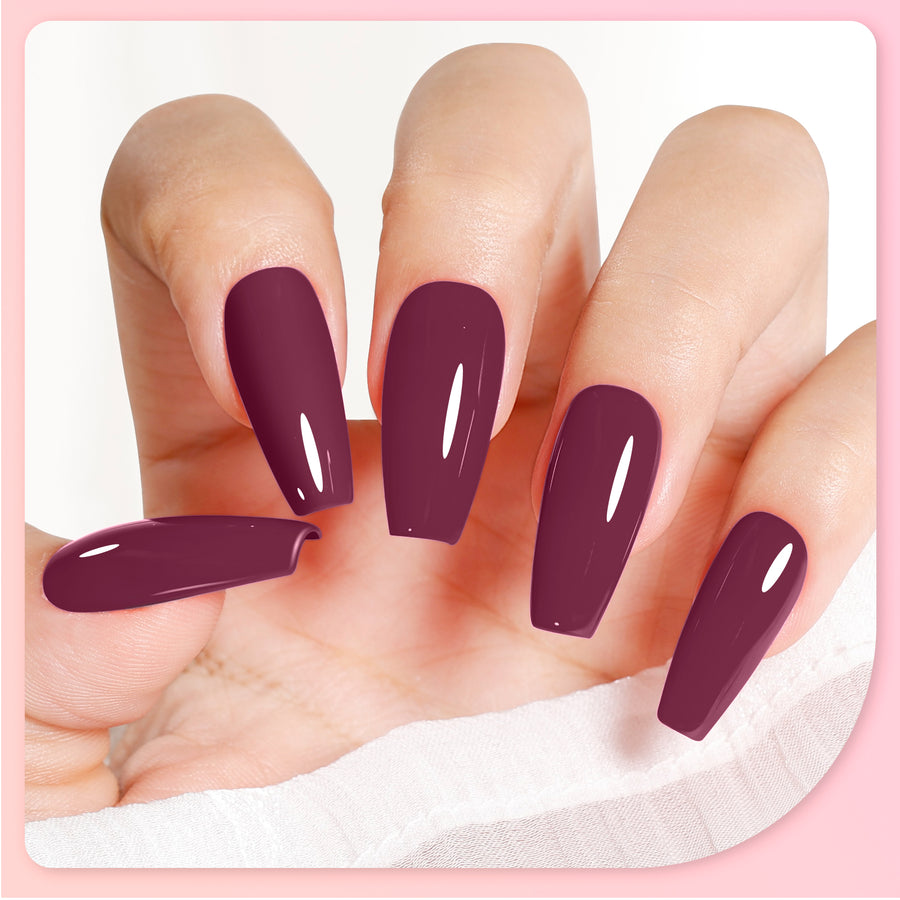 Gellen Gel Nail Polish, 18ml Dark Red Purple Nail Polish Soak Off UV LED Nail Gel Polish Nail Art Manicure Salon at Home DIY Gel, Christmas Gifts for Women Girls
