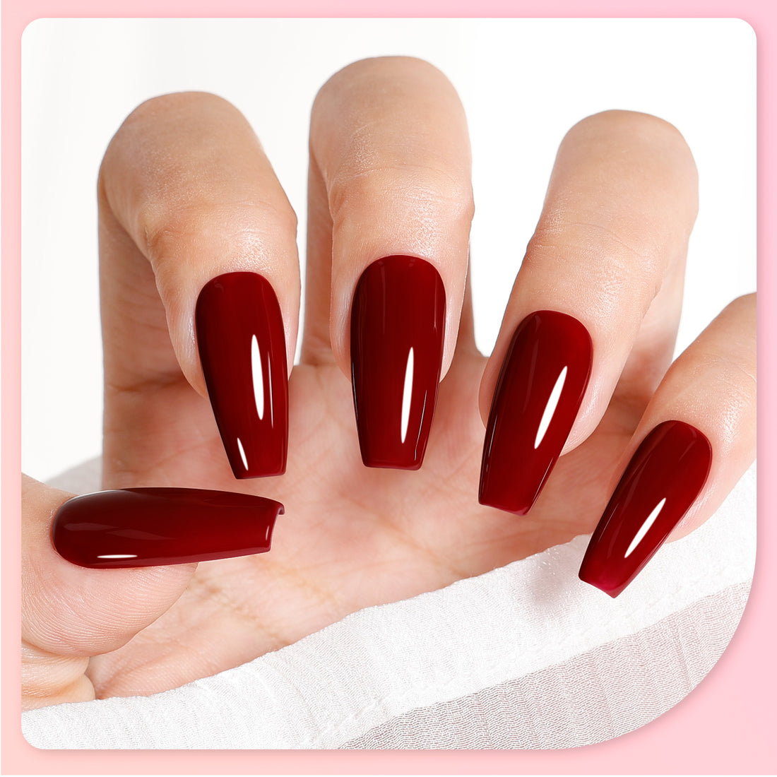 Gellen Gel Nail Polish, 18ml Dark Red Nail Polish Soak Off UV LED Nail Gel Polish Nail Art Manicure Salon at Home DIY Gel, Christmas Gifts for Women Girls