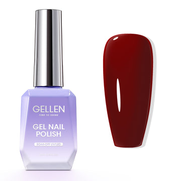 Gellen Gel Nail Polish, 18ml Dark Red Nail Polish Soak Off UV LED Nail Gel Polish Nail Art Manicure Salon at Home DIY Gel, Christmas Gifts for Women Girls