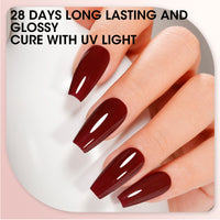 Gellen Gel Nail Polish, 18ml Dark Red Nail Polish Soak Off UV LED Nail Gel Polish Nail Art Manicure Salon at Home DIY Gel, Christmas Gifts for Women Girls