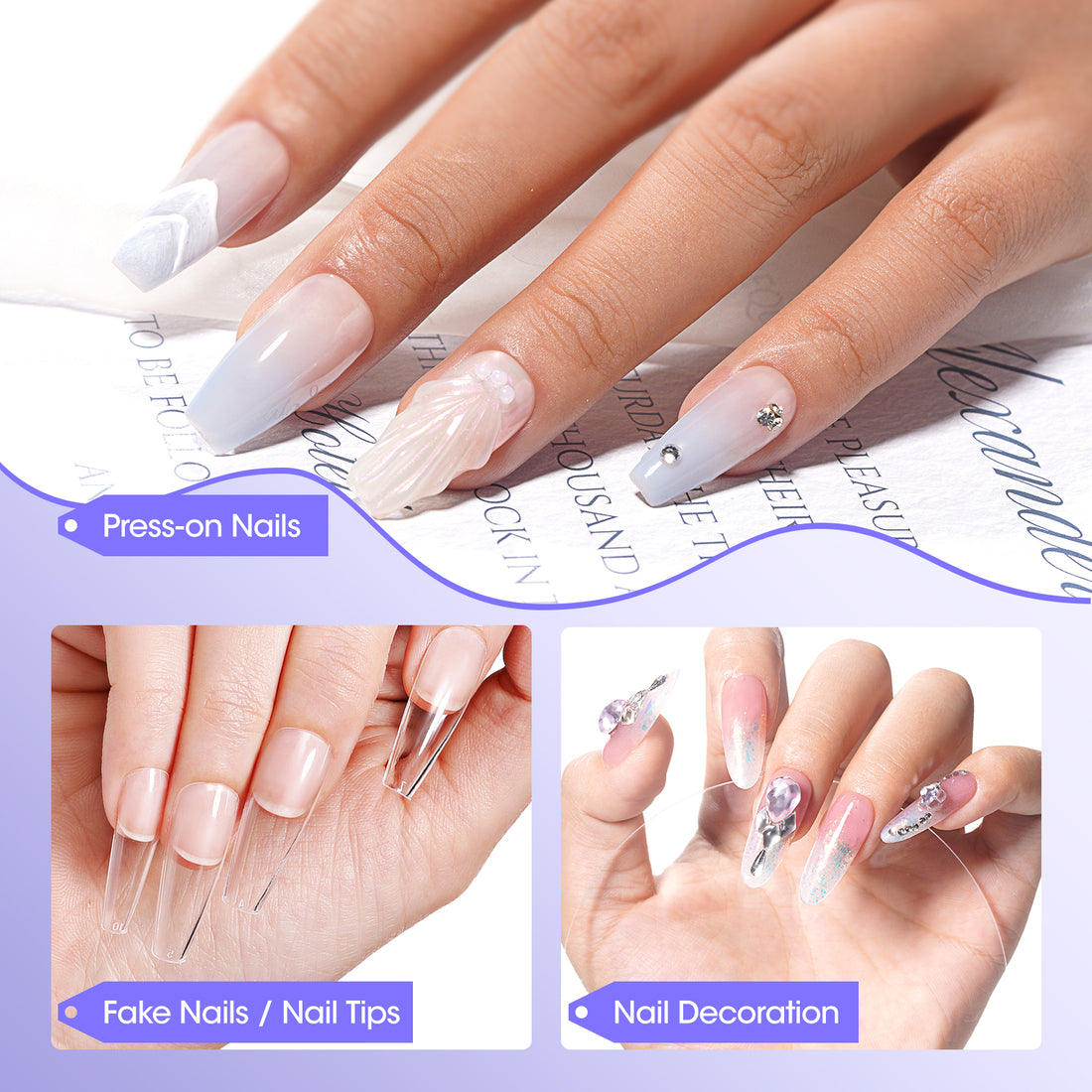 Gellen Nail Glue for Press on Nails with Nail Glue Remover, Air Dry Nail Glue and Acrylic Nail Glue Remover Set for Fake Nail Tips, 0.23 fl oz Each