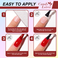 Candy Lover Gel Nail Polish Kit, 12 Colors Christmas Collection Nail Gel Kit with Greeting Card & 72W UV Nail Lamp, Salon Quality Long-lasting Gel Polish Set, Gift for Girl Women DIY Manicure