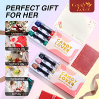 Candy Lover Gel Nail Polish Kit, 12 Colors Christmas Collection Nail Gel Kit with Greeting Card & 72W UV Nail Lamp, Salon Quality Long-lasting Gel Polish Set, Gift for Girl Women DIY Manicure