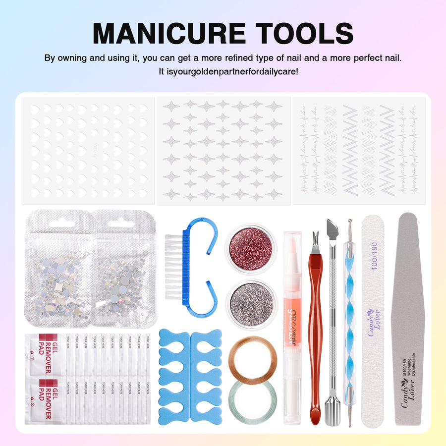 Candy Lover Gel Nail Polish Kit, 12 Colors Macaron Collection Nail Gel Kit with Greeting Card & 72W UV Nail Lamp, Salon Quality Long-lasting Gel Polish Set, Gift for Girl Women DIY Manicure