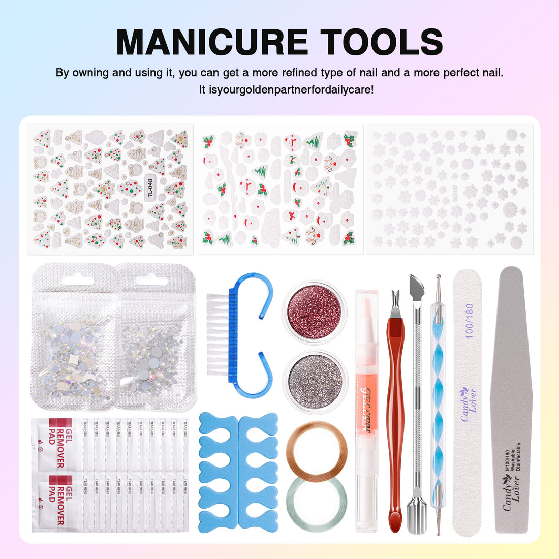 Candy Lover Gel Nail Polish Kit, 12 Colors Christmas Collection Nail Gel Kit with Greeting Card & 72W UV Nail Lamp, Salon Quality Long-lasting Gel Polish Set, Gift for Girl Women DIY Manicure