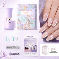 Gellen One Step Cat Eye Gel Nail Polish, 5-in-1 Magnetic Gel Polish Set, UV Lamp Needed Cured, No Base Top Needed, DIY Manicure for Women Beginners, 13 Sheer Frosted Mauve Nude