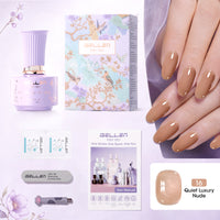 Gellen One Step Cat Eye Gel Nail Polish, 5-in-1 Magnetic Gel Polish Set, UV Lamp Needed Cured, No Base Top Needed, DIY Manicure for Women Beginners, 16 Sheer Caramel Nude