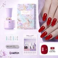 Gellen One Step Cat Eye Gel Nail Polish, 5-in-1 Magnetic Gel Polish Set, UV Lamp Needed Cured, No Base Top Needed, DIY Manicure for Women Beginners, 19 Jelly Cherry Cola Red