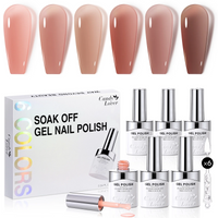 Candy Lover Jelly Gel Polish Kit, 6 Translucent Jelly Sheer Nudes Brown Grey Colors Gel Nail Polish, UV Nail Polish Vernis Gel