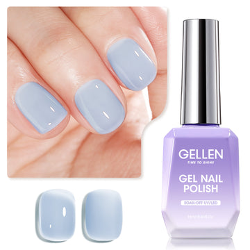 Gellen Jelly Gel Nail Polish, 18ML Sheer Sky Blue Gel Polish UV Light Soak off Translucent Nail Polish Salon Manicure DIY Nail Art, Christmas Gifts for Women Girls