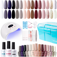 Candy Lover Gel Nail Polish Kit with LED UV Lamp 72W Nail Dryer, 15 Colors Natural Quick Dry Longer-lasting Gel Polish Starter Kit, UV Nail Polish Sets Gift Nail Polish Kit for Girl Women Fall Winter