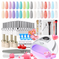 Candy Lover Gel Nail Polish Kit with UV Lamp, 16 Colors Gel Polish, Gel Nail Essential Set, 132W LED UV Nail Light, Base Top Coat Matte Top Coat Nail Strengthener