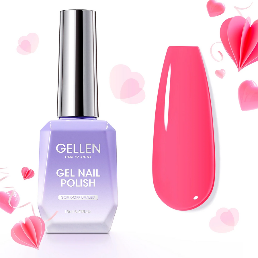 Gellen Gel Nail Polish - 18ml Hot Pink Neon Pink Soak off UV LED Gel Polish for Stunning Nail Art and Manicures - Perfect Gifts for Women