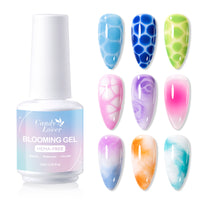 Candy Lover Blooming Gel, 15ml Clear UV/LED Blossom Nails Gel Polish for Spreading Effect Marble Natural Stone Watercolor Floral Print, Soak off DIY Nail Art Gift for Women
